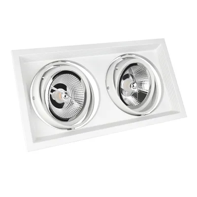 Produktbild von Spectrum Einbauleuchte MDD MAXI Weiß eckig 18,6x33,6cm schwenkbar für 2 x AR111 GU10 Leuchtmittel