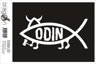 Produktbild von Aufkleber / Autoaufkleber - JDM / Die cut / Auto / OEM - Odin Fisch - 160x80 mm weiß - Heckscheibe / Heckscheibenaufkleber