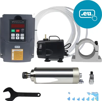 Produktbild von 2,2 kW wassergekühlter Spindelmotor, ER20 Spannzange, 24000 U/min Drehzahl, sechsteiliges Set