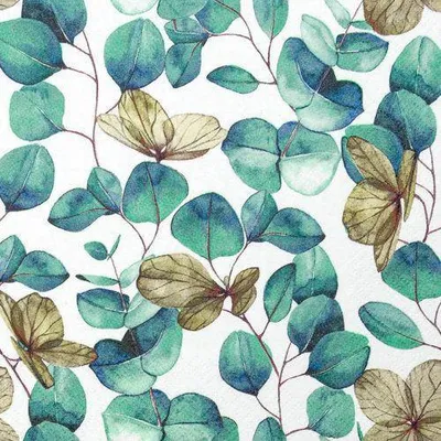 Produktbild von 20 Servietten Eucalyptus Leaves - Blätter vom Eukalyptus 33x33cm
