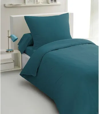 Produktbild von 2-teiliges Bettwäscheset - HOME LINGE PASSION - HP72065 - 82 g Mikrofaser - 140 x 200 cm - Entenblau