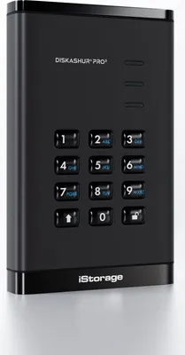 Produktbild von iStorage diskAshur PRO3 SSD, 2 TB, 2.5", USB Type-A / USB Type-C, 3.2 Gen 1 (3.1 Gen 1), 448 MB/s, Schwarz