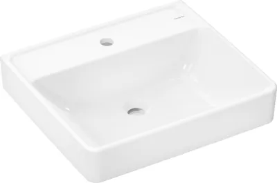 Produktbild von hansgrohe Xanuia Q Handwaschbecken, mit Hahnloch und ohne Überlauf, 550 × 480 mm, weiß glänzend, 60236450