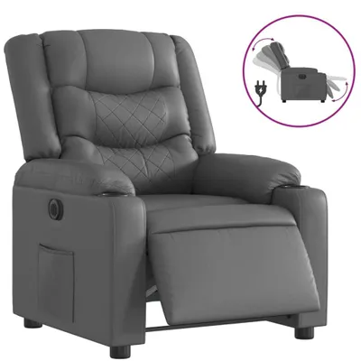 Zdjęcie produktu dla VidaXL 3206546, Sztuczna skóra, Szary, Pianka, 110 kg, 770 mm, 930 mm