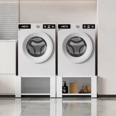 Produktbild von TolleTour Waschmaschinen Untergestell aus Stahl bis 150kg Waschmaschinen Unterschrank Waschmaschinen Sockel für Trockner/Kühlschrank