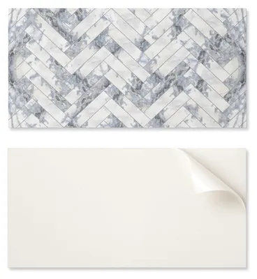 Produktbild von Selbstklebende Vinylplatte, perfekt für moderne Inneneinrichtungen, 120 x 60 cm, Marmor-Fischgrätmuster