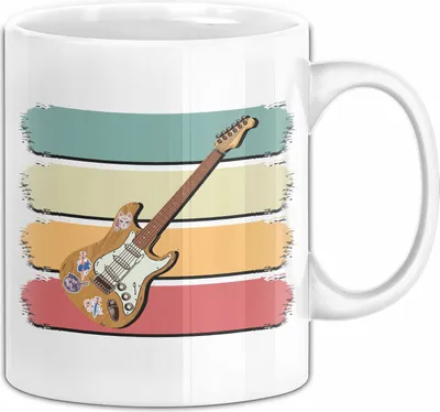 Produktbild von Gitarrenspieler Geschenk Tasse Gitarre E-Gitarre Kaffee-Becher (Weiß)