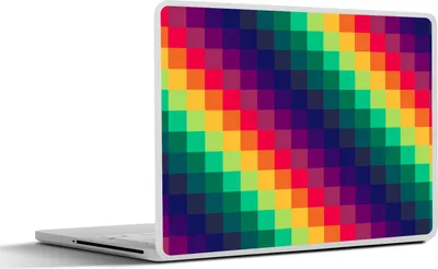 Produktbild von MuchoWow® Laptop Aufkleber Sticker Cover Regenbogen - Muster - Pixel 32.5x23.5 cm - Sticker für Laptop - Selbstklebend