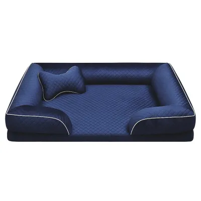 Produktbild von Hundebett Weich bequemes Hundekissen für Hunde Katzen Tierbett Größe M Marineblau