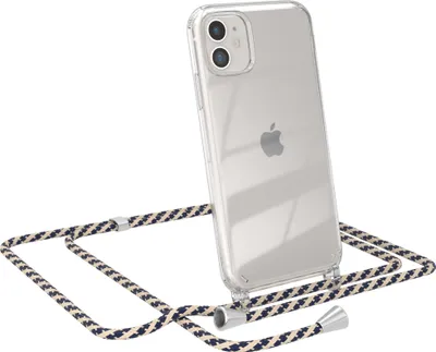 Produktbild von EAZY CASE Handykette kompatibel mit Apple iPhone 11, Handyhülle mit Umhängeband, Handykordel, Schutzhülle Clear, Band in Beige