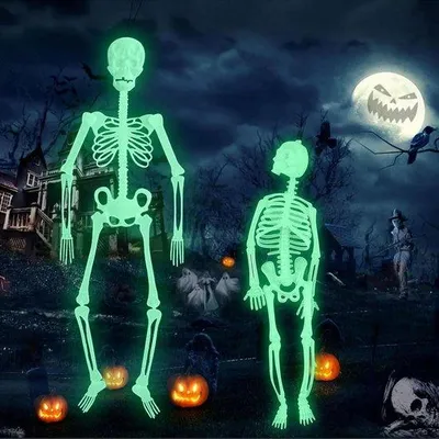 Obrázok produktu pre Svietiaca kostrová dekorácia s kĺbmi na Halloween