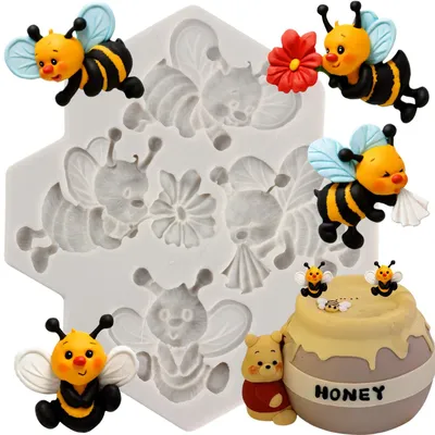 Silikon Bienenform Fondantform 13x12 cm für Kuchen Dekoration