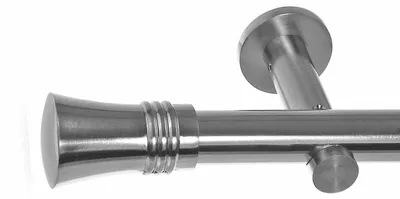 Produktbild von Edelstahl Look Gardinenstange 20mm Wandträger 1-läufig, Knauf Länge wählbar H31E86 R