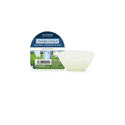 Produktbild von Yankee Candle Duftwachs Clean Baumwolle, 22g, Weiß, schnelles Schmelzen, 8h Beduftung, für Duftlampen