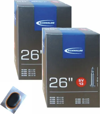 Produktbild von 2 x Schwalbe Fahrradschlauch 26" SV13 inkl. Schlauchflicken