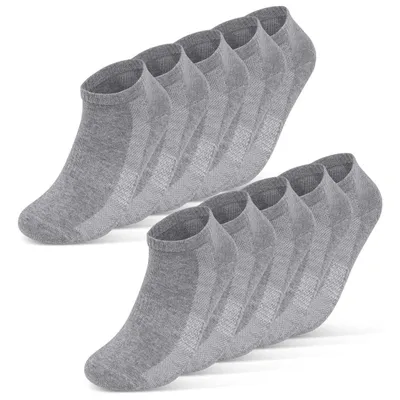 Produktbild von Sneaker Socken Herren Damen kurze Sportsocken Mesh - 16510 Grau 35-38 10 Paar