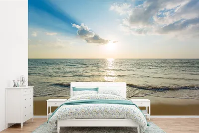 Produktbild von MuchoWow® Fototapete für Wohnzimmer oder Schlafzimmer Wandtapete Vinyl Motivtapete Meer - Sommer - Strand - 420x280 cm - Zimmer für Kinder