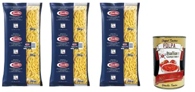 Produktbild von Pasta Mezze Penne rigate Ristorante Nr. 70 italienisch Nudeln 3x 5kg pack + Italian Gourmet polpa