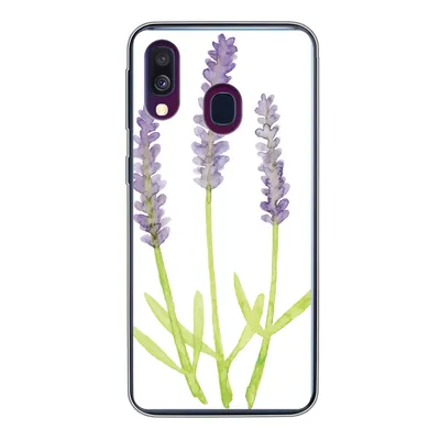Produktbild von MuchoWow® Handyhülle Schutzhülle Hülle für Samsung Galaxy A40 Lavendel - Aquarell - Pflanzen Silikon Softcase Handy Hülle - Handy-Tasche