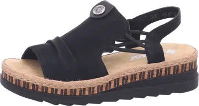 Produktbild von Rieker Damen Keilsandaletten 30300-36, 30300-37, 30300-38, 30300-39, 30300-40, 30300-41, 30300-42 RIE-V7972 schwarz/schwarz 42 [Schuhe Frau]