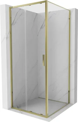 Obrázok produktu pre Mexen Exo Sprchový kút s posuvnými dverami 120 x 120, priehľadný, zlatý - 8151-120-120-50-00