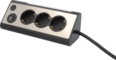 Produktbild von UNITEC Steckdosenleiste 3-fach Schuko USB A/C mit Touch-Schalter 1,4m silber