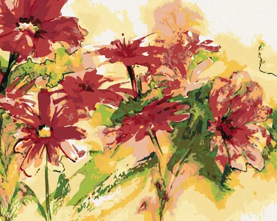 Produktbild von Zuty - Malen nach Zahlen - BLÜHENDE ROTE BLUMEN, 40x50 cm, ohne Keilrahmen
