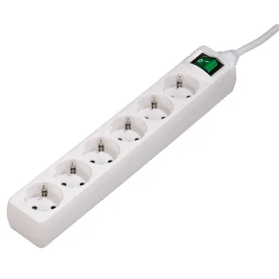 Obrázek produktu pro Hama 00121915, 6 AC zásuvky / AC zásuvek, 230 V, 16 A, 3500 W, Bílá, Plast