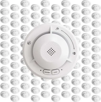 Image de Détecteur de fumée Wiltec 120x en réseau avec pile de 10 ans et technologie radio Détecteur d'incendie photoélectrique avec alarme de 85 dB pour une protection efficace contre les incendies dans les appartements et les maisons