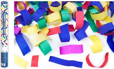 Immagine prodotto di Sparacoriandoli da 40 cm con strisce di carta velina colorata