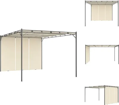 Immagine prodotto di vidaXL Padiglione da giardino con tenda laterale 4x3x2,25 m crema - Padiglioni e tende per feste