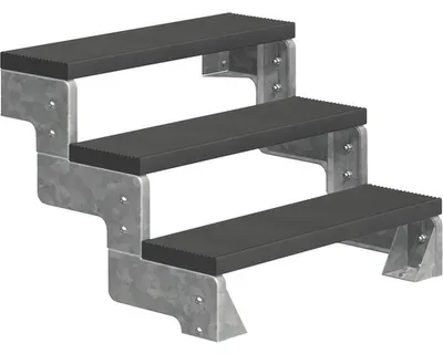 Produktbild von Aussentreppe Pertura Tallis ohne Geländer 3 Steigungen Trimax 80 cm anthrazit