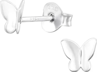 Produktbild von Ohrringe Ohrstecker 925 Sterling Silber vergoldet mit Schmetterling Material - Silber