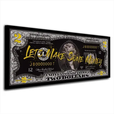 Produktbild von Zitate Motivation Make Some Money Leinwandbild Wandbild Deko Kunst XL: 125x50x4cm