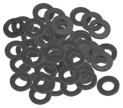 Productafbeelding van 40 ronde rubberringen, 5 mm binnendiameter, 11 mm buitendiameter, 1 mm dik, zwart