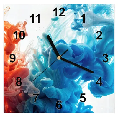 Produktbild von Wanduhr aus Glas mit Motiv Farbige_ Wirbel- 30 x 30 cm - inkl. Aufhängesystem