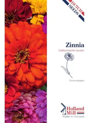 Imagen del producto de Holland Mill: Zinnia elegans (Californiana Gigante), mezcla de colores - 1 paquete de semillas