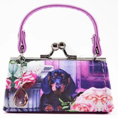 Produktbild von Mario Moreno Geldbörse Dackel mit Rosen Hund Portemonnaie Mini Bag Münzbörse