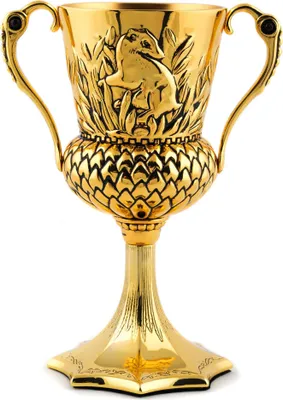 Produktbild von Noble Collection Hufflepuff Kelch, Metall, Gold, 13 cm Höhe, Sammlerstück, Replik, handgearbeitet, original lizenziert