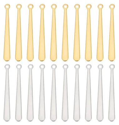 20 Stab-Anhänger Edelstahl 31,5x3,5 mm 2 Farben DIY