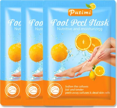 Produktbild von Fußmaske Fusspeeling Fußpflege Anti Hornhaut Socken Hornhautentferner mit Lemon, 3 Paar