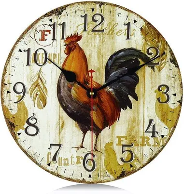 Obrázek produktu pro Vintage retro dřevěné nástěnné hodiny v stylu shabby chic bez tikání do obývacího pokoje, ložnice, kuchyně nebo kanceláře, 30 cm