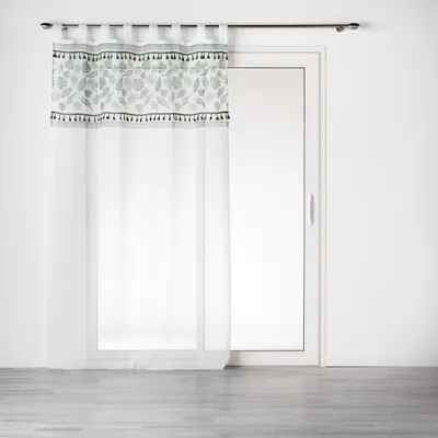 Vorhang mit Schlaufen 140x240 cm sandgestrahlt weiß