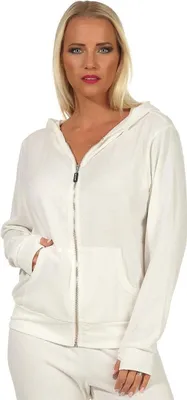 Immagine prodotto di Top felpa donna manica lunga con cappuccio, ecru, L Zipper