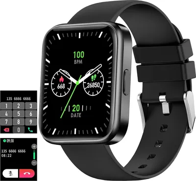 Produktbild von Smartwatch Fitnessuhr Damen Herren, 1,69 Zoll Kalorienzähler-Armband, Blutdruck-Herzfrequenzmesser, Schrittzähler, WhatsApp-fähig, Fitness-Tracker