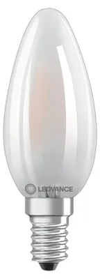 Produktbild von LEDV LED Kerze 4-40W/827 470lm E14 Filament matt 300° EEK E