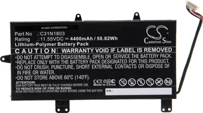 Produktbild von vhbw Akku Ersatz für Asus C31N1803, 0B200-02980200 für Notebook (4400 mAh, 11,55 V, Li-Polymer)