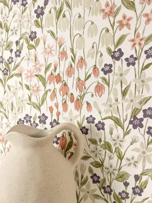 Produktbild von NEWROOM Tapete Weiß Vliestapete Blumen - Blumentapete Floral Grün Rosa Blüten Blätter Floral Romantisch Vintage