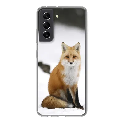 Produktbild von MuchoWow® Handyhülle Schutzhülle Hülle für Samsung Galaxy S21 FE Fuchs - Schnee - Winter Silikon Softcase Handy Hülle - Mobiltelefonhülle