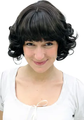 Produktbild von WIG ME UP Perücke dunkelbraun Locken kurz A18C-4